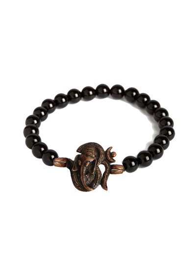 Ganesha Bracelet Onyx Beads By Menjewell